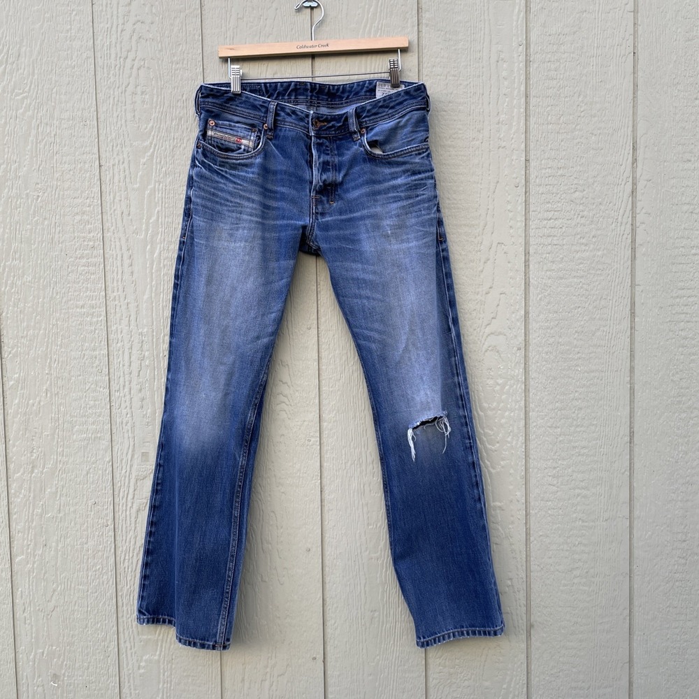 Diesel Zatiny Distressed Button Fly Mens Jeans Size 36x30 Regula Bootcut Comfy